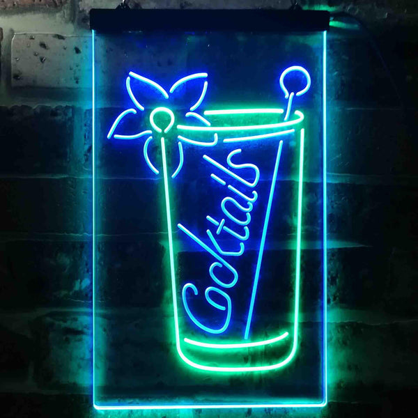 ADVPRO Cocktails Cup Home Bar  Dual Color LED Neon Sign st6-i3578 - Green & Blue