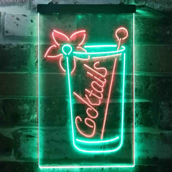 ADVPRO Cocktails Cup Home Bar  Dual Color LED Neon Sign st6-i3578 - Green & Red
