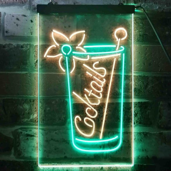 ADVPRO Cocktails Cup Home Bar  Dual Color LED Neon Sign st6-i3578 - Green & Yellow