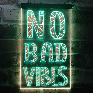 ADVPRO No Bad Vibes Good Only  Dual Color LED Neon Sign st6-i3581 - Green & Yellow