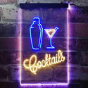 ADVPRO Cocktails Mixer Glass Bar  Dual Color LED Neon Sign st6-i3586 - Blue & Yellow