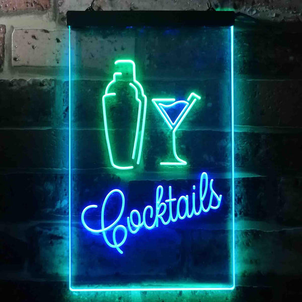 ADVPRO Cocktails Mixer Glass Bar  Dual Color LED Neon Sign st6-i3586 - Green & Blue