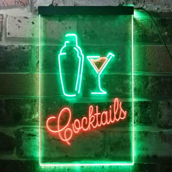 ADVPRO Cocktails Mixer Glass Bar  Dual Color LED Neon Sign st6-i3586 - Green & Red