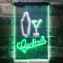 ADVPRO Cocktails Mixer Glass Bar  Dual Color LED Neon Sign st6-i3586 - White & Green