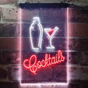 ADVPRO Cocktails Mixer Glass Bar  Dual Color LED Neon Sign st6-i3586 - White & Red