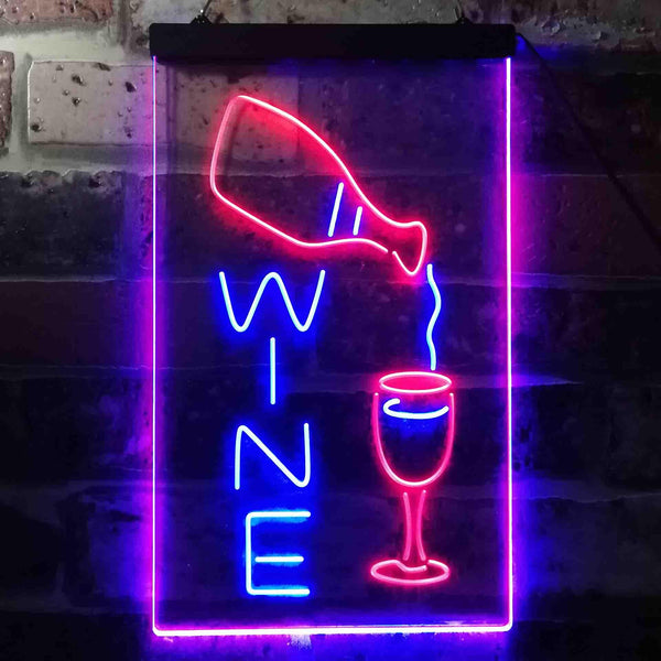 ADVPRO Wine Bar Display  Dual Color LED Neon Sign st6-i3589 - Blue & Red