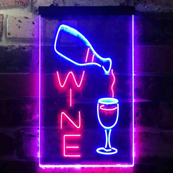 ADVPRO Wine Bar Display  Dual Color LED Neon Sign st6-i3589 - Red & Blue