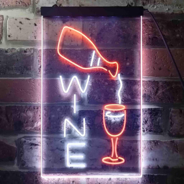 ADVPRO Wine Bar Display  Dual Color LED Neon Sign st6-i3589 - White & Orange