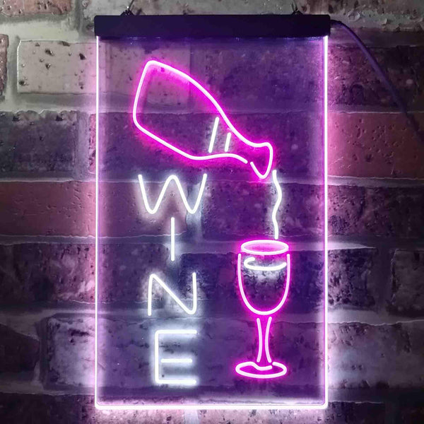 ADVPRO Wine Bar Display  Dual Color LED Neon Sign st6-i3589 - White & Purple