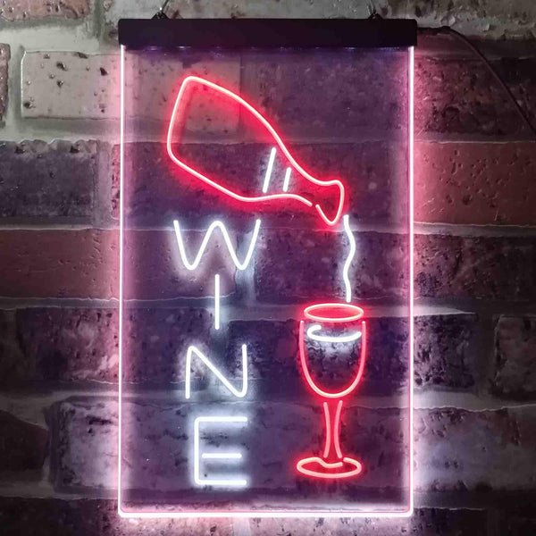 ADVPRO Wine Bar Display  Dual Color LED Neon Sign st6-i3589 - White & Red