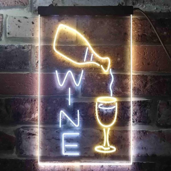 ADVPRO Wine Bar Display  Dual Color LED Neon Sign st6-i3589 - White & Yellow