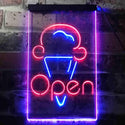 ADVPRO Open Ice Cream Shop  Dual Color LED Neon Sign st6-i3601 - Blue & Red
