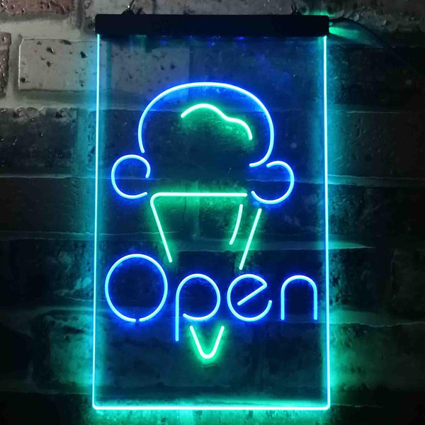 ADVPRO Open Ice Cream Shop  Dual Color LED Neon Sign st6-i3601 - Green & Blue