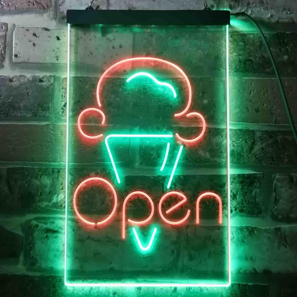ADVPRO Open Ice Cream Shop  Dual Color LED Neon Sign st6-i3601 - Green & Red