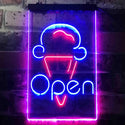 ADVPRO Open Ice Cream Shop  Dual Color LED Neon Sign st6-i3601 - Red & Blue