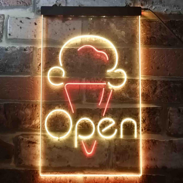 ADVPRO Open Ice Cream Shop  Dual Color LED Neon Sign st6-i3601 - Red & Yellow