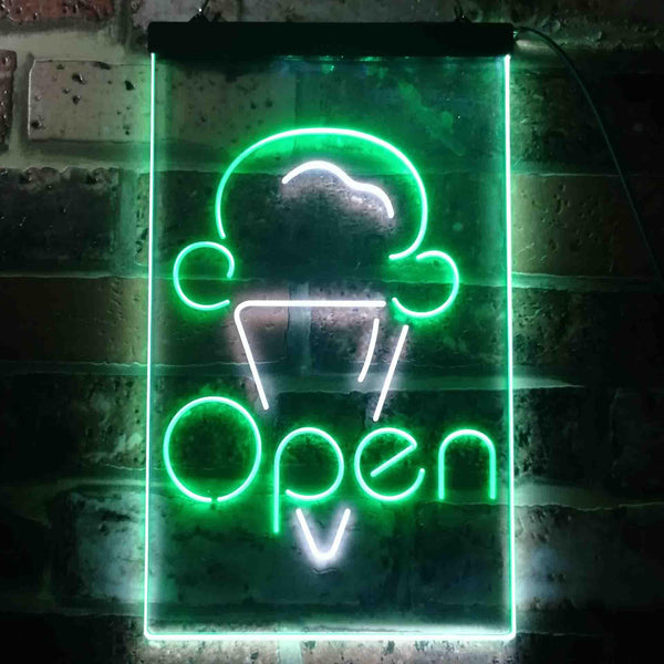 ADVPRO Open Ice Cream Shop  Dual Color LED Neon Sign st6-i3601 - White & Green
