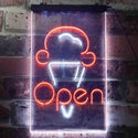 ADVPRO Open Ice Cream Shop  Dual Color LED Neon Sign st6-i3601 - White & Orange