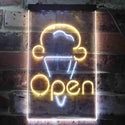 ADVPRO Open Ice Cream Shop  Dual Color LED Neon Sign st6-i3601 - White & Yellow