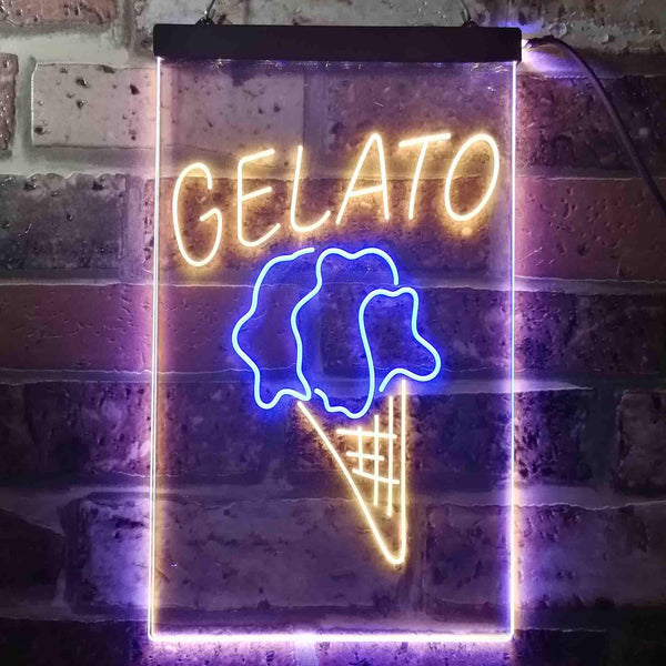 ADVPRO Gelato Ice Cream Shop  Dual Color LED Neon Sign st6-i3602 - Blue & Yellow