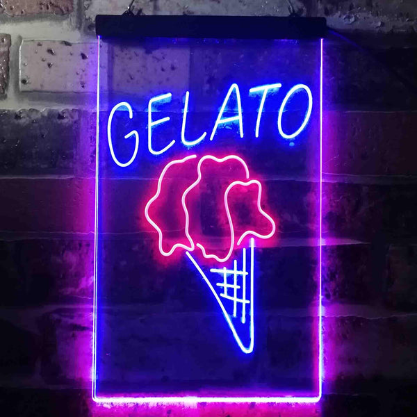 ADVPRO Gelato Ice Cream Shop  Dual Color LED Neon Sign st6-i3602 - Red & Blue