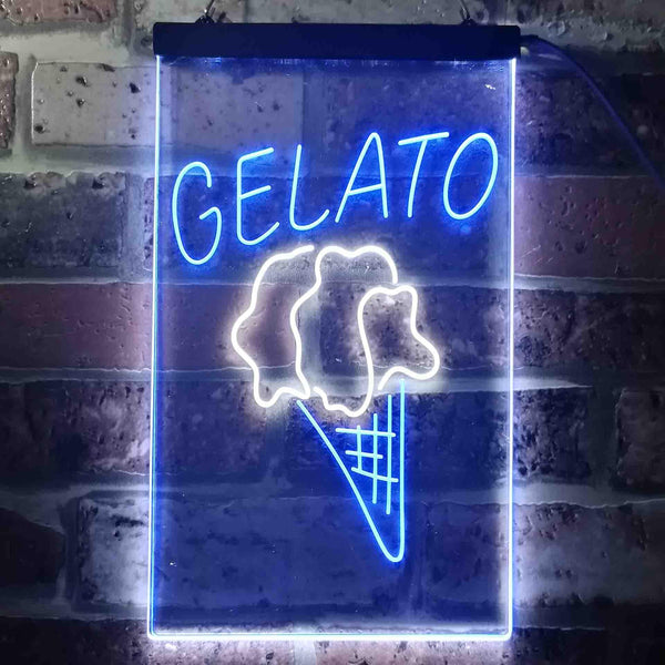 ADVPRO Gelato Ice Cream Shop  Dual Color LED Neon Sign st6-i3602 - White & Blue