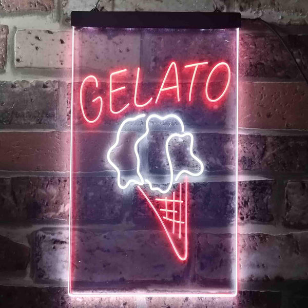 ADVPRO Gelato Ice Cream Shop  Dual Color LED Neon Sign st6-i3602 - White & Red