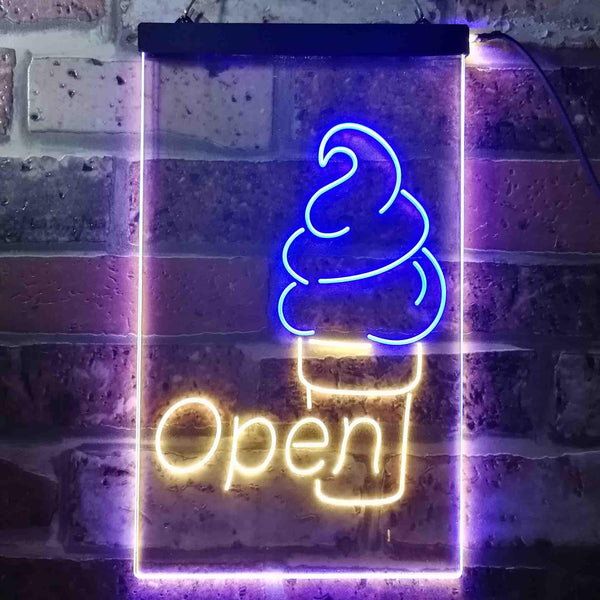 ADVPRO Ice Cream Open Shop  Dual Color LED Neon Sign st6-i3603 - Blue & Yellow