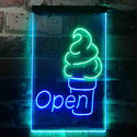 ADVPRO Ice Cream Open Shop  Dual Color LED Neon Sign st6-i3603 - Green & Blue