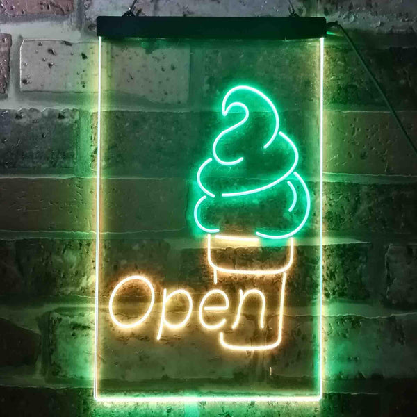 ADVPRO Ice Cream Open Shop  Dual Color LED Neon Sign st6-i3603 - Green & Yellow