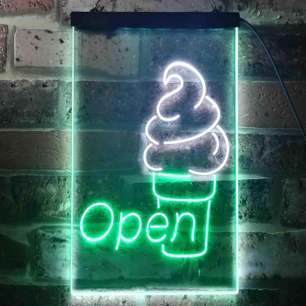 ADVPRO Ice Cream Open Shop  Dual Color LED Neon Sign st6-i3603 - White & Green