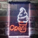 ADVPRO Ice Cream Open Shop  Dual Color LED Neon Sign st6-i3603 - White & Orange