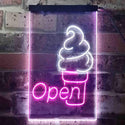 ADVPRO Ice Cream Open Shop  Dual Color LED Neon Sign st6-i3603 - White & Purple