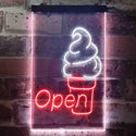 ADVPRO Ice Cream Open Shop  Dual Color LED Neon Sign st6-i3603 - White & Red