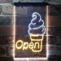 ADVPRO Ice Cream Open Shop  Dual Color LED Neon Sign st6-i3603 - White & Yellow