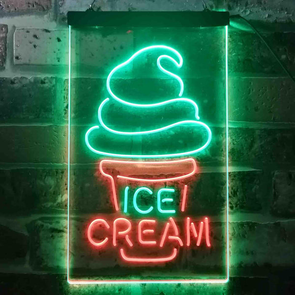 ADVPRO Ice Cream Cone Shop  Dual Color LED Neon Sign st6-i3604 - Green & Red