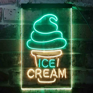 ADVPRO Ice Cream Cone Shop  Dual Color LED Neon Sign st6-i3604 - Green & Yellow