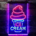 ADVPRO Ice Cream Cone Shop  Dual Color LED Neon Sign st6-i3604 - Red & Blue