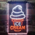 ADVPRO Ice Cream Cone Shop  Dual Color LED Neon Sign st6-i3604 - White & Orange