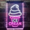 ADVPRO Ice Cream Cone Shop  Dual Color LED Neon Sign st6-i3604 - White & Purple
