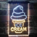 ADVPRO Ice Cream Cone Shop  Dual Color LED Neon Sign st6-i3604 - White & Yellow