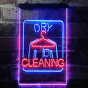 ADVPRO Dry Cleaning Laundry  Dual Color LED Neon Sign st6-i3607 - Blue & Red