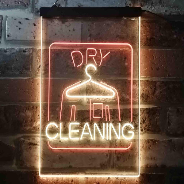 ADVPRO Dry Cleaning Laundry  Dual Color LED Neon Sign st6-i3607 - Red & Yellow