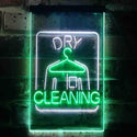 ADVPRO Dry Cleaning Laundry  Dual Color LED Neon Sign st6-i3607 - White & Green