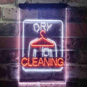 ADVPRO Dry Cleaning Laundry  Dual Color LED Neon Sign st6-i3607 - White & Orange