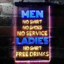 ADVPRO Ladies No Shirt Free Drinks Funny Humor Bar  Dual Color LED Neon Sign st6-i3617 - Blue & Yellow