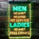 ADVPRO Ladies No Shirt Free Drinks Funny Humor Bar  Dual Color LED Neon Sign st6-i3617 - Green & Yellow