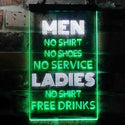 ADVPRO Ladies No Shirt Free Drinks Funny Humor Bar  Dual Color LED Neon Sign st6-i3617 - White & Green