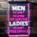 ADVPRO Ladies No Shirt Free Drinks Funny Humor Bar  Dual Color LED Neon Sign st6-i3617 - White & Purple