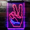 ADVPRO Peace Fingers V Man Cave Bedroom Decoration  Dual Color LED Neon Sign st6-i3618 - Blue & Red